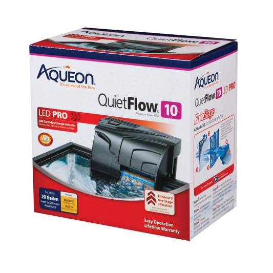 Aqueon QuietFlow 10 LED PRO Aquarium Power Filter