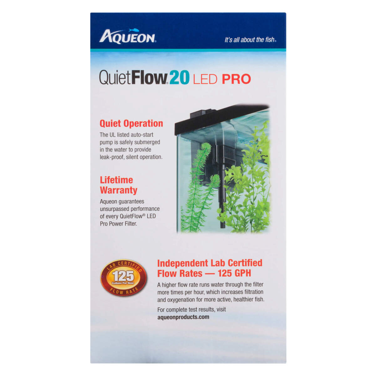 Aqueon QuietFlow 20 LED PRO Aquarium Power Filter